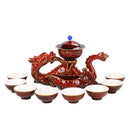 GobekUsa Dragon Kung Fu Tea Set: High-End Bone China Teapot & Cup, Automatic, Holiday Gift