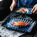 GobekUsa Klin Glazed Ceramic Rectangle Dinner Plate - Sushi Fish Display Tray
