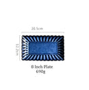 GobekUsa Klin Glazed Ceramic Rectangle Dinner Plate - Sushi Fish Display Tray