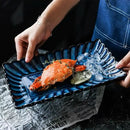 GobekUsa Klin Glazed Ceramic Rectangle Dinner Plate - Sushi Fish Display Tray