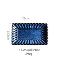 GobekUsa Klin Glazed Ceramic Rectangle Dinner Plate - Sushi Fish Display Tray