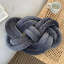 Deep blue velvet handmade knot throw pillow living room decor by Decorbites