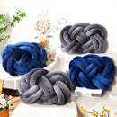 Deep blue velvet handmade knot throw pillow living room decor by Decorbites