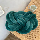 Deep blue velvet handmade knot throw pillow living room decor by Decorbites