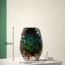 GobekUsa Deep Green Glass Vase: Elegant Hydroponics Floral Table Decoration