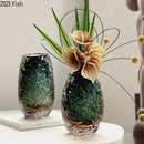 GobekUsa Deep Green Glass Vase: Elegant Hydroponics Floral Table Decoration