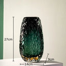GobekUsa Deep Green Glass Vase: Elegant Hydroponics Floral Table Decoration