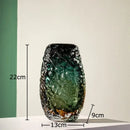 GobekUsa Deep Green Glass Vase: Elegant Hydroponics Floral Table Decoration