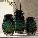 GobekUsa Deep Green Glass Vase: Elegant Hydroponics Floral Table Decoration