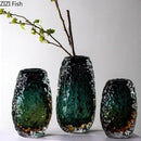 GobekUsa Deep Green Glass Vase: Elegant Hydroponics Floral Table Decoration