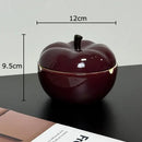GobekUsa Deep Red Ceramic Apple Ashtray for Home and Office Smoking Accessories