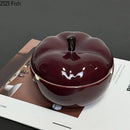 GobekUsa Deep Red Ceramic Apple Ashtray for Home and Office Smoking Accessories