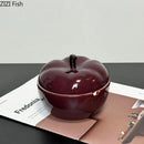 GobekUsa Deep Red Ceramic Apple Ashtray for Home and Office Smoking Accessories