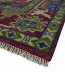 Purple, Green and Blue Hand knotted Traditional Oushak 9x12 wool Area Rug by The Rug Decor