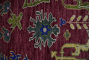 Purple, Green and Blue Hand knotted Traditional Oushak 9x12 wool Area Rug by The Rug Decor