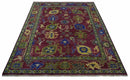 Purple, Green and Blue Hand knotted Traditional Oushak 9x12 wool Area Rug by The Rug Decor