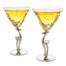 Stag Martini Glasses Set Premium Barware Gift by The Wine Savant