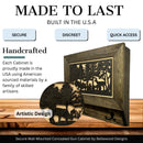 Deer Scene Wall Mounted Gun Cabinet Coat Rack – Secure & Stylish Wall Decor Hidden Firearm Concealment Furniture Key Hanger Deer Hunter Gift