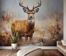 Rustic Deer in Woods Wallpaper Mural.
