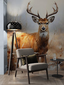 Rustic Deer in Woods Wallpaper Mural.