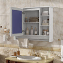 Modern Wall Mounted Mirror Cabinet With Adjustable Shelf, Soft Close Door, And Towel Bar by Unique Piece Furniture