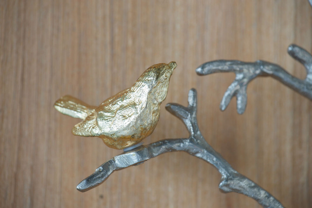 Metal Branch Wall Sculptures With Bird Accents (Set of 2) - Silver Multi, photo 15 of 16