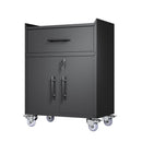 Rolling Metal Tool Storage Cabinet, Lockable Garage Storage Cabinet, Locking Metal Storage Cabinet With Wheels, Rolling Tool Chest, Assembly Required - Black