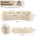 Curved Compressed Sofa, Nordic-Style Design For Living Room
