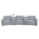 Fullar - Modular Power Motion Armless Recliner - Light Gary Chenille by Unique Piece Furniture