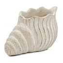 11.5x7x7' Sand and Cement Nautilus Shell Planter with Textured Beige Finish by HouseOfZazla