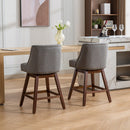Counter Height Swivel Barstools, 26'' H Seat Height Upholstered Bar Stools (Set of 2), Fabric by HouseOfZazla