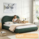 Upholstered Platform Bed Frame With Curved Headboard by HouseOfZazla