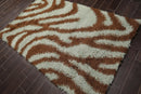 5' x 8' Modern 100% Nylon Shag Area Rug Brown