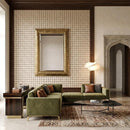Delicate Beige Polished Basket Weave Marble Mosaics 12x12