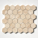 Delicate Beige Polished Hexagon Marble Mosaics 10 3/8x12