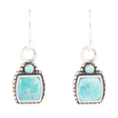 Delicately Detailed Blue Turquoise and Sterling Silver Earrings