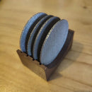 Denim blue & black coasters with espresso puck screen kitchen holder by Decorbites