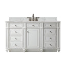 James Martin Bristol 60" Single Bathroom Vanity, Bright White
