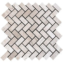 Sahara Beige Fine Textured Herringbone Marble Mosaics 12 1/8x13 3/8