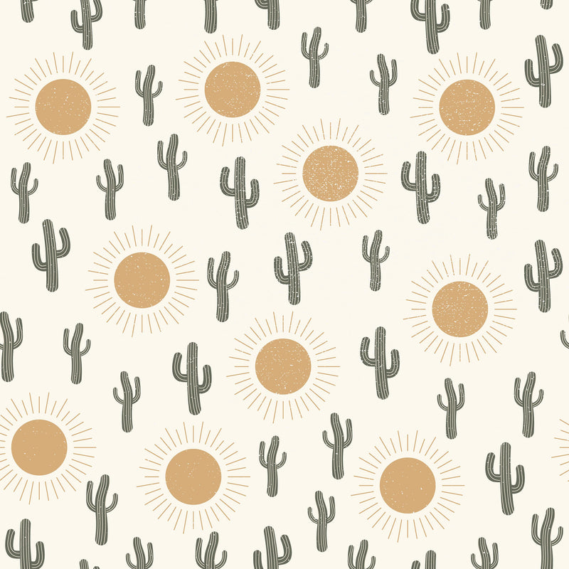 Desert Wallpaper - Cactus and Sun Wallpaper