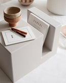 Design Rectangular Side Table with Shelves - (W)13.7" (L)13.7" (H)19.7"