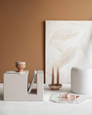 Design Rectangular Side Table with Shelves - (W)13.7" (L)13.7" (H)19.7"