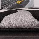 Designer Area Rug with Contour Cut and Modern Wave Pattern