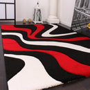 Designer Area Rug with Contour Cut and Modern Wave Pattern
