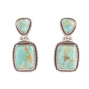 Detailed Blue Turquoise and Sterling Silver Drop Earrings