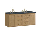 James Martin Laurent 60" Dual Mount Double Bathroom Vanity, Light Natural Oak