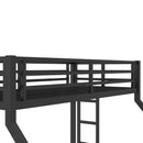 Metal Twin XL over Queen Bunk Bed for Teens and Adults,Noise Reduced/No Box Spring Needed, Black
