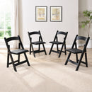 Solid Wood Upholstered Folding Chair Set, Dining Room (Set of 4) by HouseOfZazla