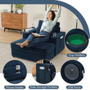 Modern Style Armchair Chaise Lounge Sofa Couch With Movable Storage Ottoman, USB Ports, Cup Holders, Phone Holder, Side Pockets by HouseOfZazla