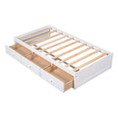 Twin Size Platform Storage Bed With 3 Drawers - White by HouseOfZazla